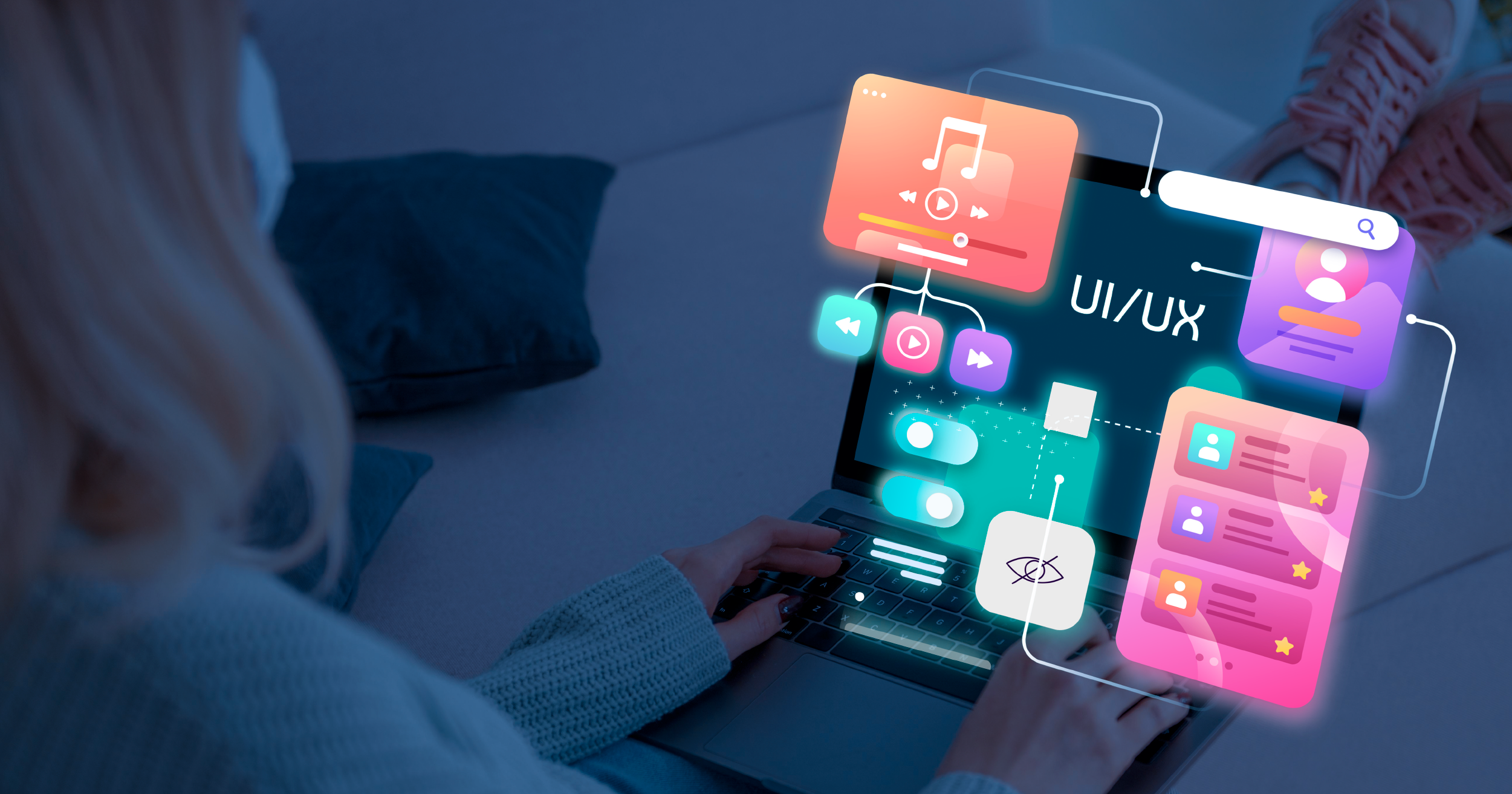 A woman reviewing UI/UX designs on a tablet from leading app development companies in Chandigarh to turn her ideas into reality.