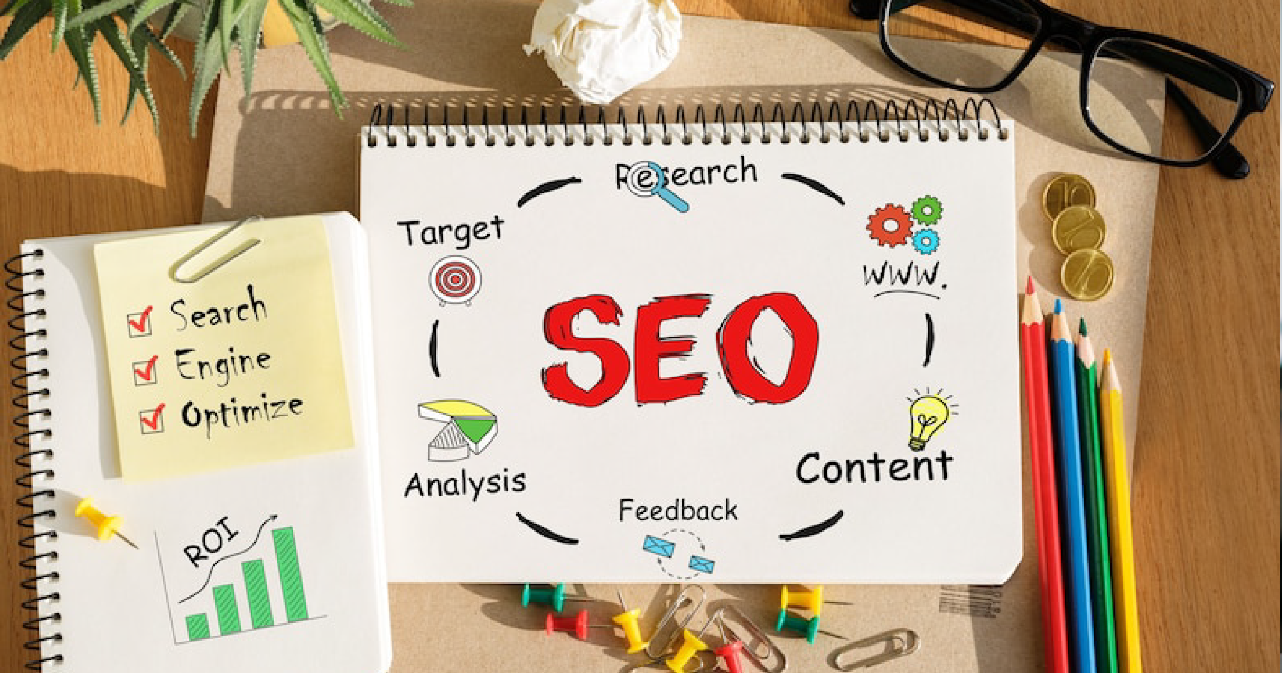 notebook with a seo plan